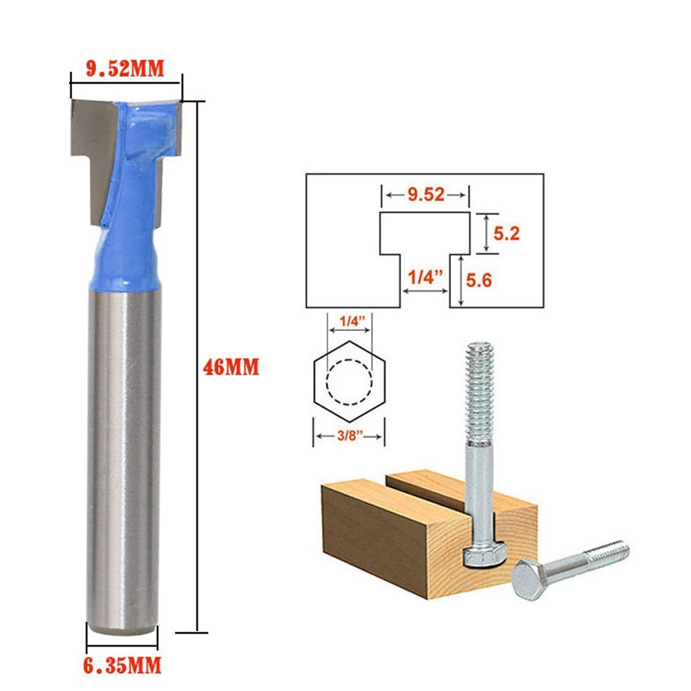 Router Bits For Woodworking - A11i 1/4 polegada haste t-slot cortador