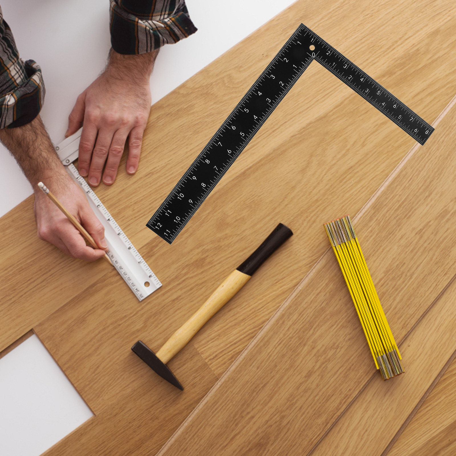 Woodworking Crafts - Régua de Aço Reforçada em L,