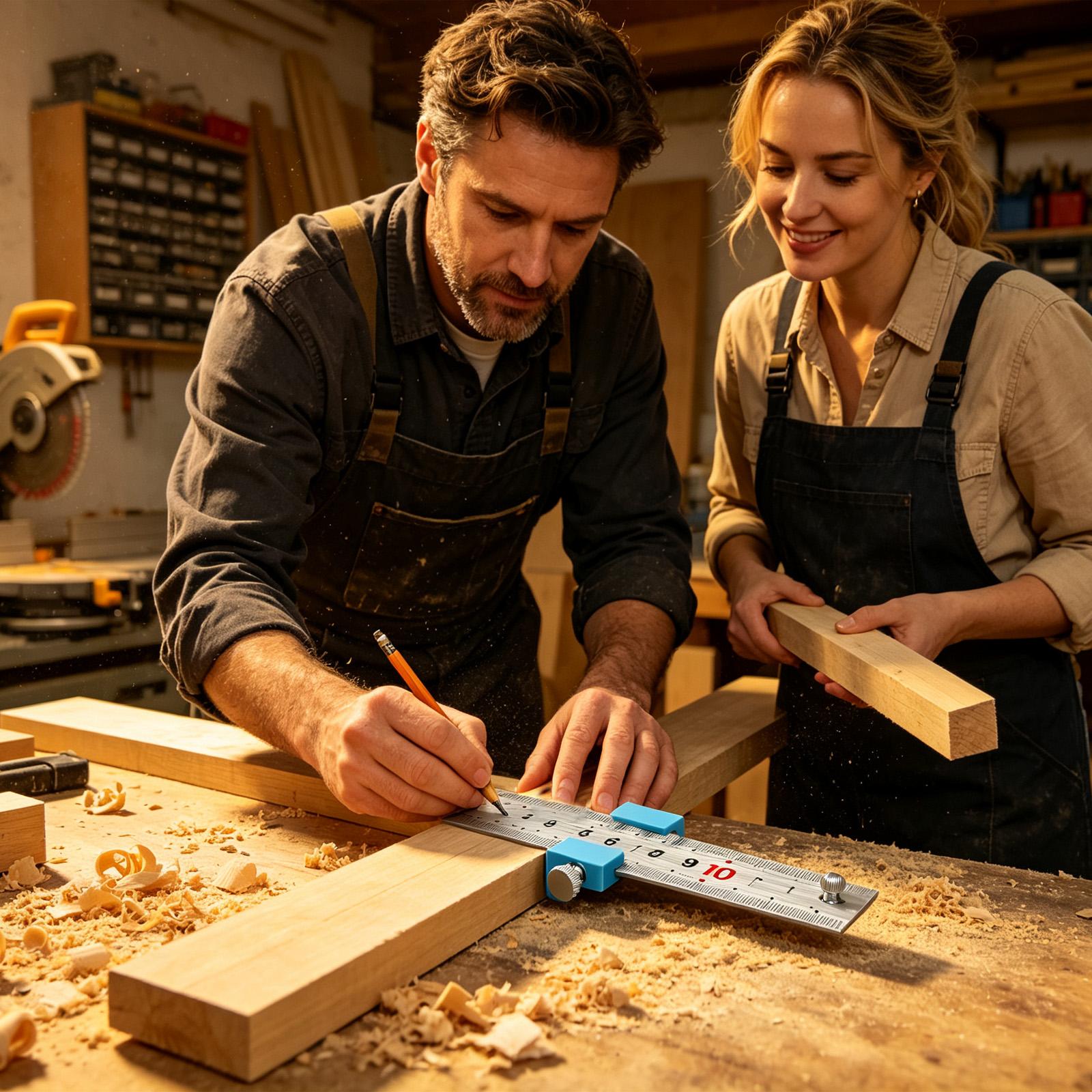 Woodworking Ruler - Ferramentas de Carpintaria: Régua de Medição