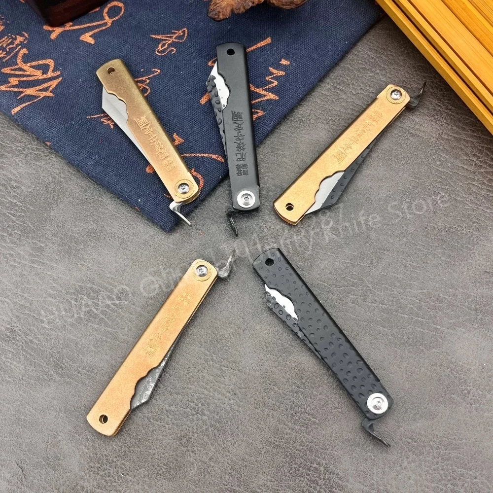 Woodworking Japanese - Pequeno higonokami japonês faca dobrável faca