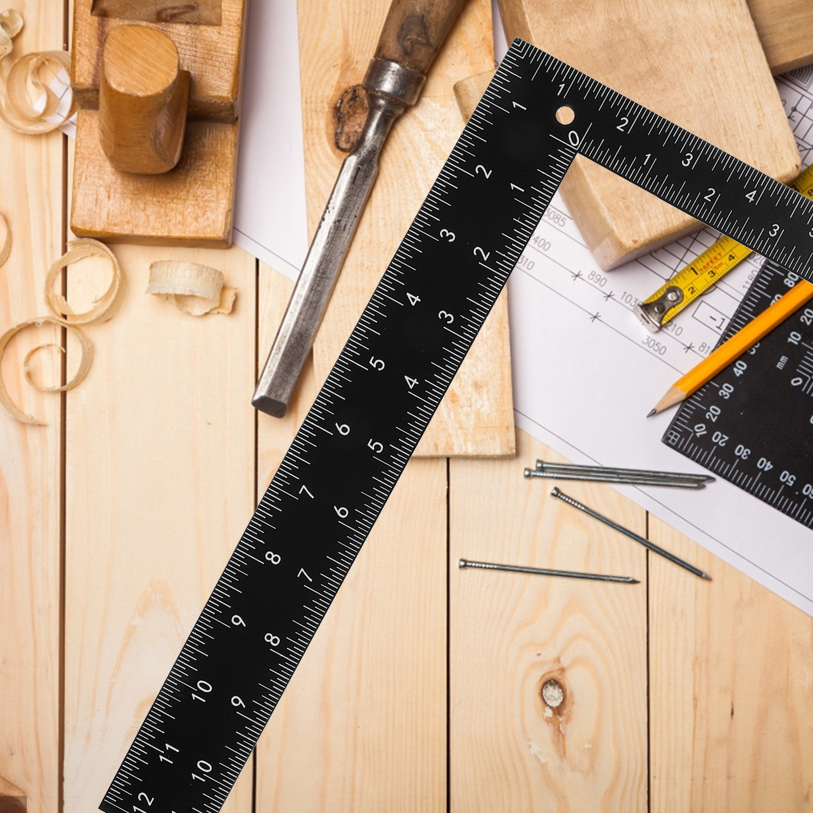 Régua de Aço Reforçada em L, F - Woodworking Crafts avaliação e preço